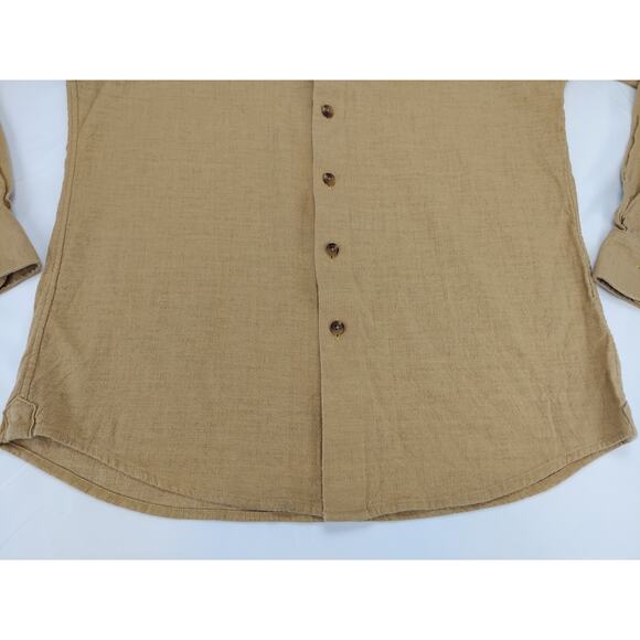 Men's Tan Casual Button Down Shirt - Picture 10 of 12